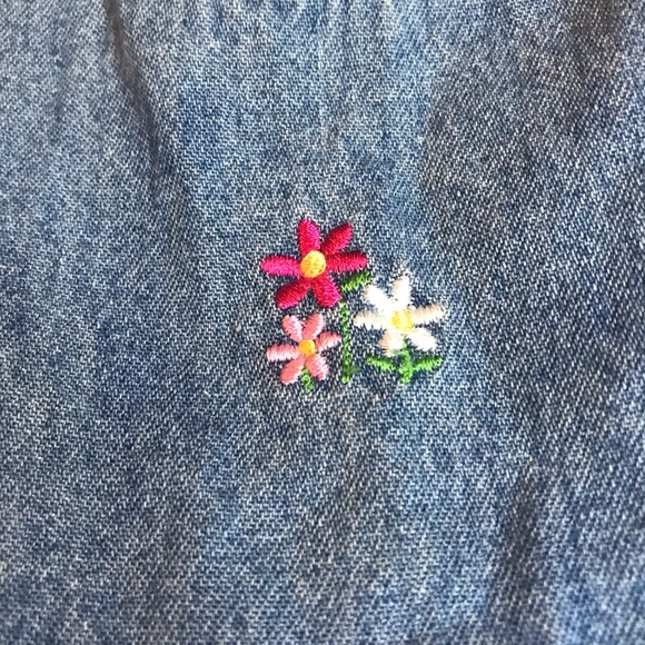 Vintage Little Angel Dress Baby Girl Denim Flower | Size - 12 Months - Picture 4 of 9